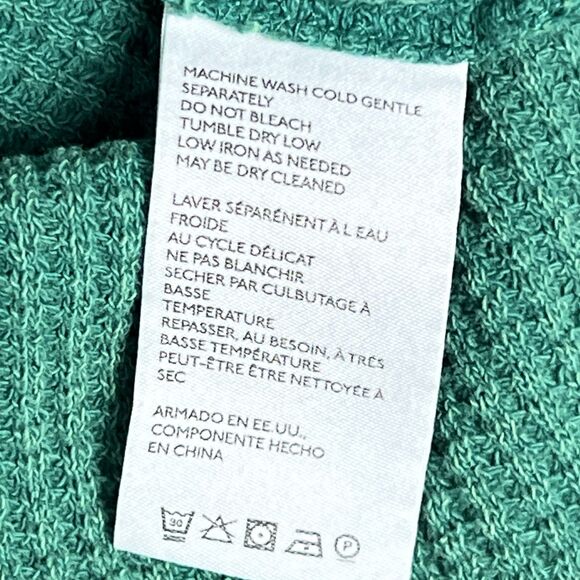 Saturday Sunday Aliana Waffle Knit Top Anthropologie Shirt Green Boho Sz XSP - Picture 7 of 9